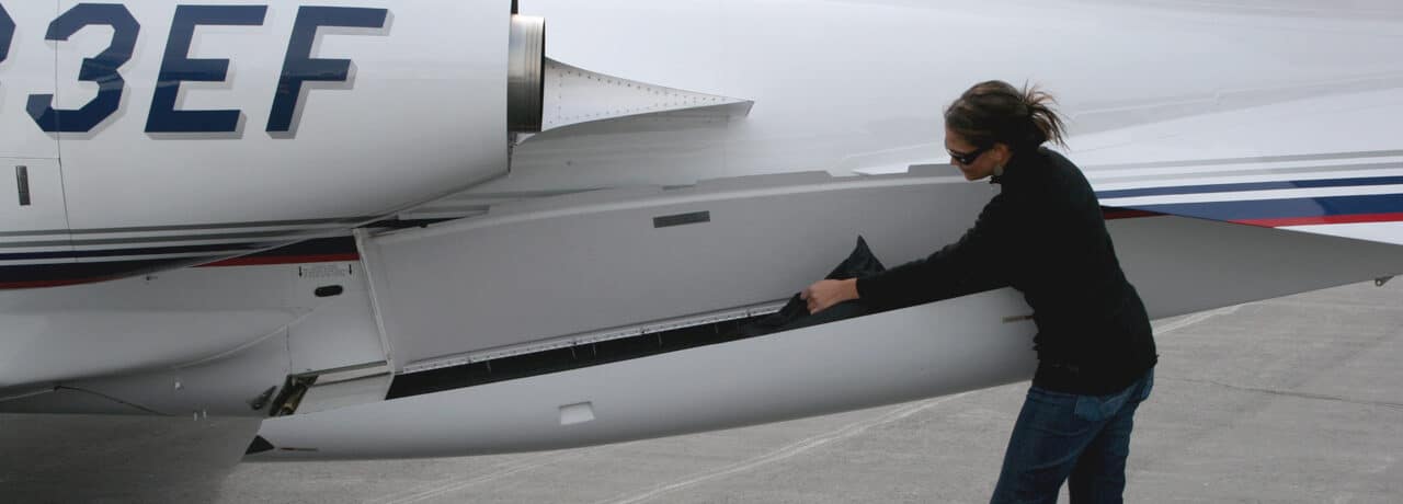 Aft Fuselage Locker for Learjet 31, 35 & 36 is easy to load. A Raisbeck Engineering modification.