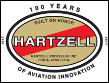 Hartzell Propeller 100 Year Anniversary Logo. Raisbeck works cooperatively with Hartzell to develop the world's best propellers. Article in The Raisbeck Wing newsletter.